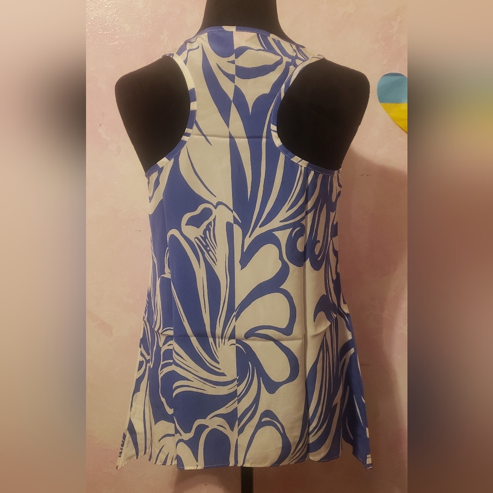 Lilly Pulitzer Blue and Cream Camisole - Picture 2 of 4